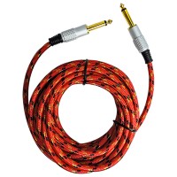 Cabo de Guitarra Profissional Nylon Vermelho 5 Mt