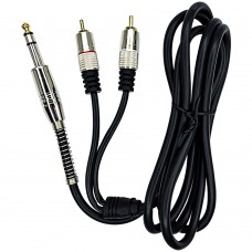 Cabo P10 Estereo para 2 Rca Profissional 1,8 Mt