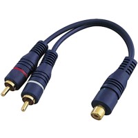 Cabo Y Rca Femea para 2 Rca Macho 20 Cm