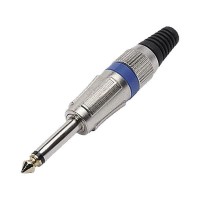 Plug P10 Mono Azul Profissional Tipo Neutrik
