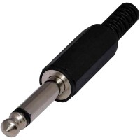 Plug P10 Mono Preto Pl&aacute;stico com Rabicho