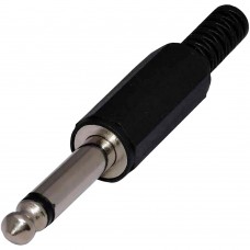 Plug P10 Mono Preto Pl&aacute;stico com Rabicho