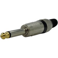 Plug P10 Mono Preto Profissional Tipo Neutrik