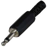 Plug P2 Mono Preto Pl&aacute;stico com Rabicho