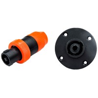 Speakon Macho e Femea Conjunto Redondo 4 Vias